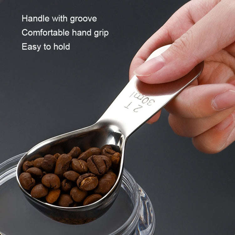 30ml 304 Stainless Steel Thickened Coffee Spoon With Scale Measuring Bean Spoon, Color: Gold