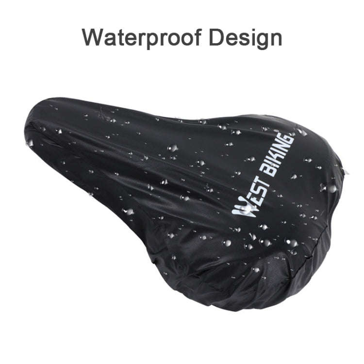 WEST BIKING 2pcs Bicycle Saddle Rain Cover Riding Equipment(Black)