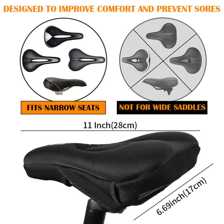 WEST BIKING Bike Cushion Cover Thick Silicone Quick Release Seat Cushion(Black)