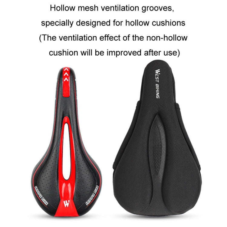 WEST BIKING Bike Cushion Cover Thick Silicone Quick Release Seat Cushion(Black)