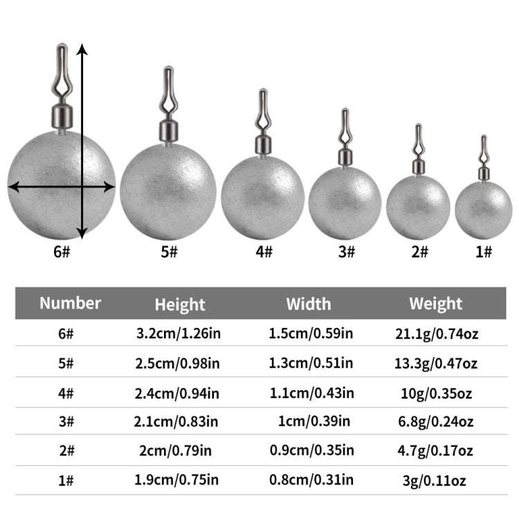 HENGJIA 20pcs/bag 3.5g Fishing Lead Pendant Sea Fishing Lua Spherical Spinning Biting Lead Fishin...
