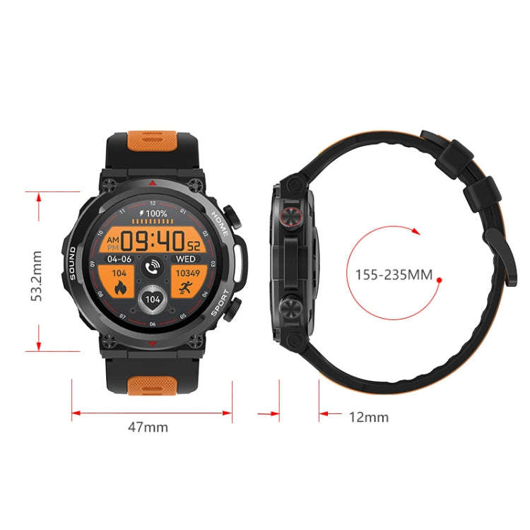 S56T Heart Rate/Blood Oxygen/Sleep Monitoring Bluetooth Call Outdoor Waterproof Smart Watch(Blue)