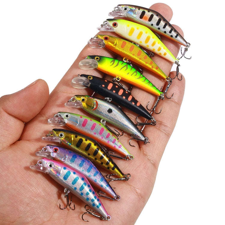 HENGJIA 5.7cm 3.4g Microbe Road Lures Slow Sinking Minnow Fake Bait, Color: 10 Colors Boxed