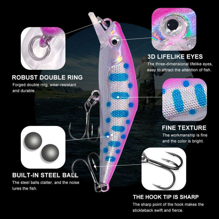 HENGJIA 5.7cm 3.4g Microbe Road Lures Slow Sinking Minnow Fake Bait, Color: 10 Colors Boxed