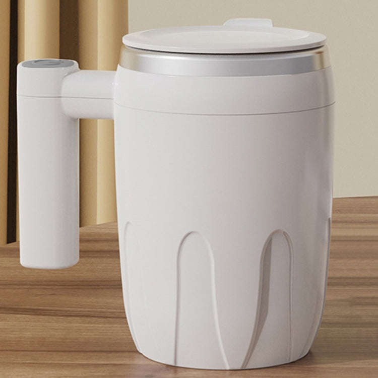 Automatic Stainless Steel Stirring Cup Portable Coffee Mug Magnetic Mug(White)