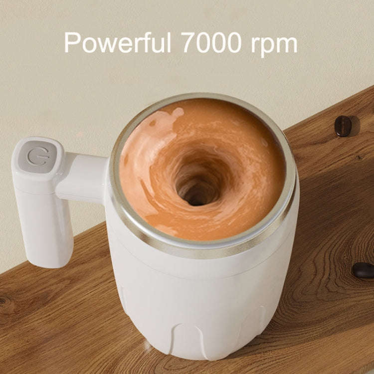 Automatic Stainless Steel Stirring Cup Portable Coffee Mug Magnetic Mug(White)