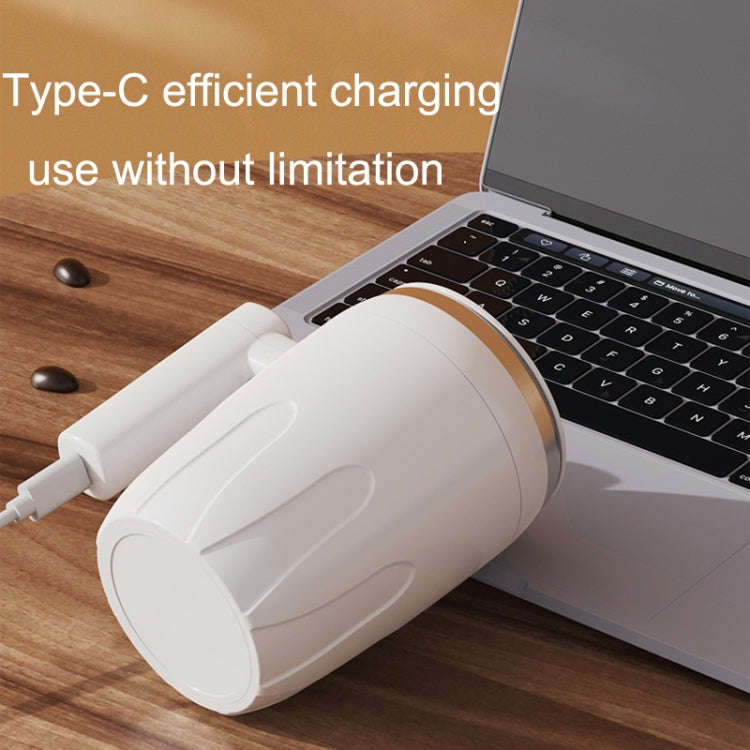 Automatic Stainless Steel Stirring Cup Portable Coffee Mug Magnetic Mug(White)