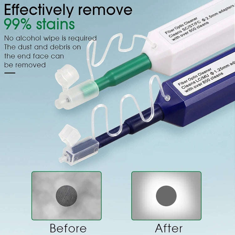 2pcs /Set Fiber Optic Cleaning Pen Endface Cleaner Fiber Optic Cleaning Tool for 1.25mm LC/Mu and...