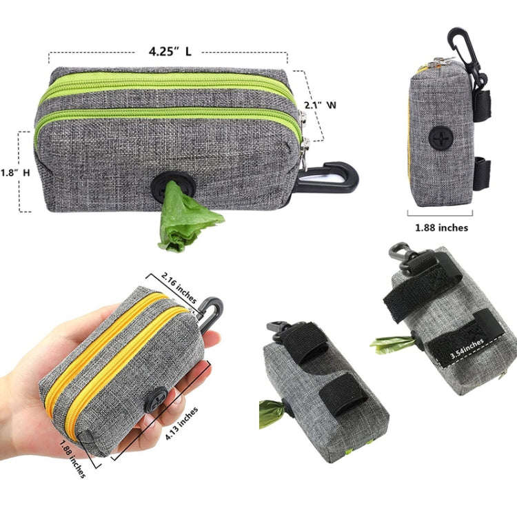 Outdoor Pet Waste Bag Dog Poop Collection Bag(Gray Green Dual Zipper)