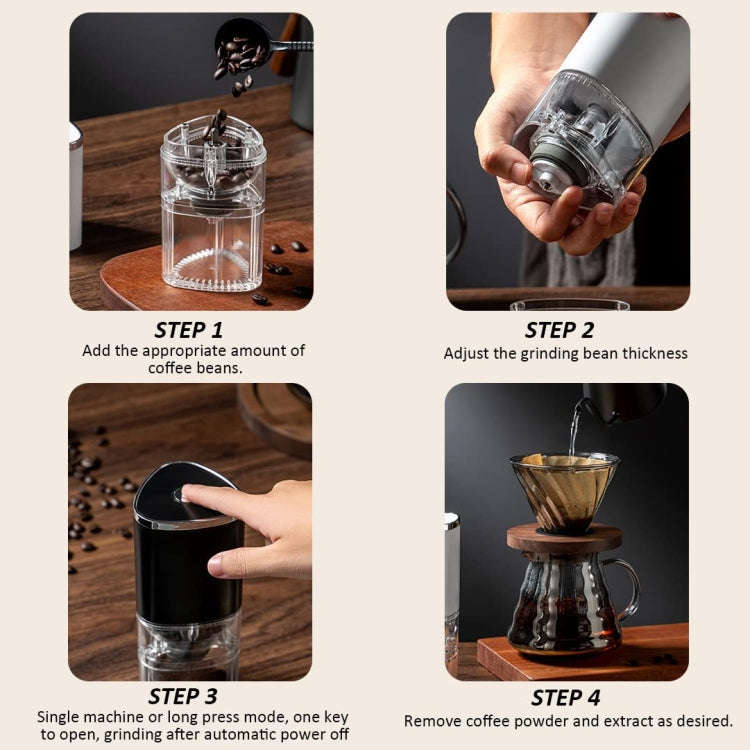 Coffee Electric Grinder Magnetic Snap-on Stainless Steel Blades Kitchen Gadgets(White)