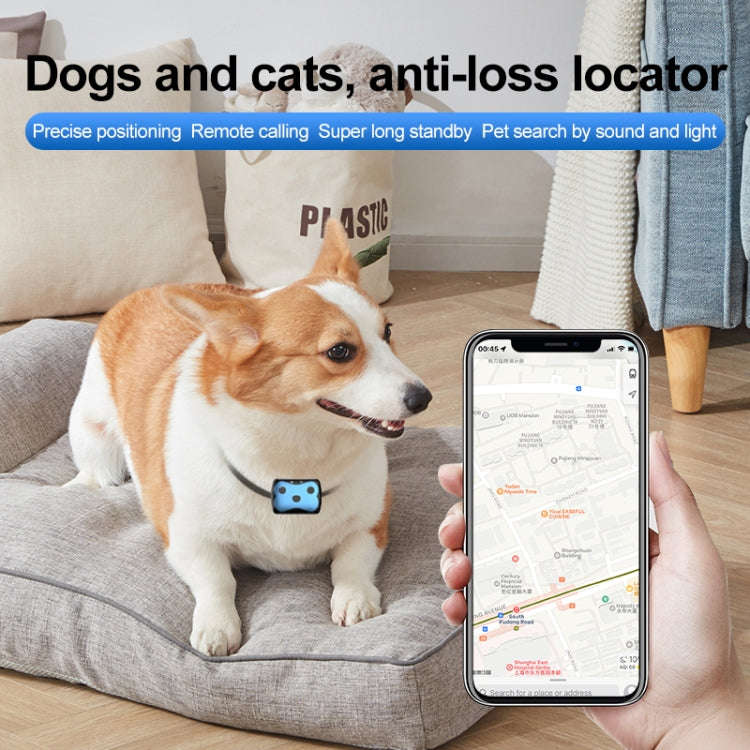 GPS Wireless Wifi Pet Location Chasing Cat Dog Collar Anti-loss Locator(Sky Blue)