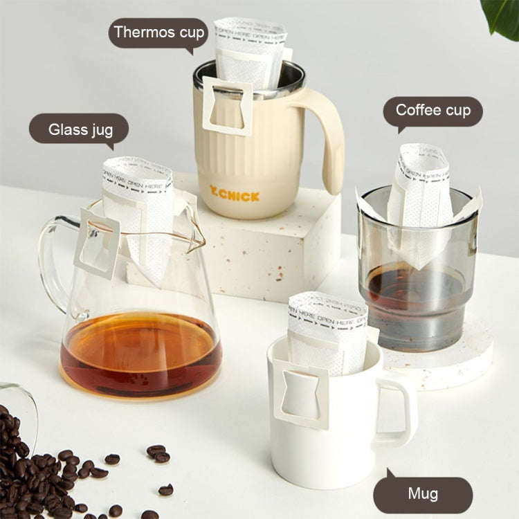 50pcs /Pack Ear-mounted Coffee Filter Portable Drip Coffee Filter Paper Coffee Powder Filter Bag