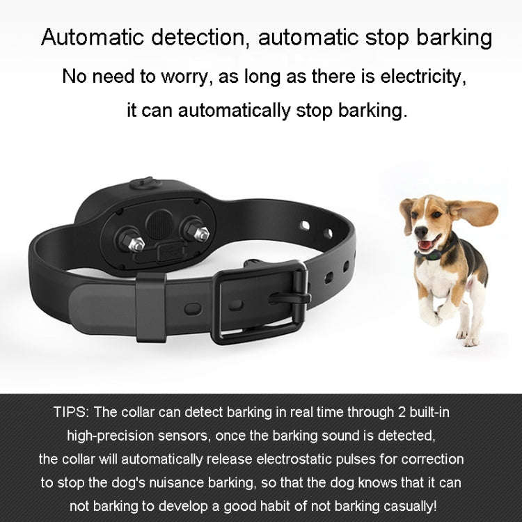 Auto Stop Barker Pet Collar Dog Trainer(Black)