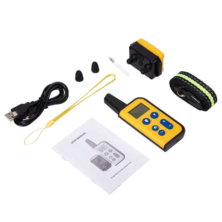 800m Remote Control Dog Trainer Stop Barker Vibration Pet Collar(Khaki)