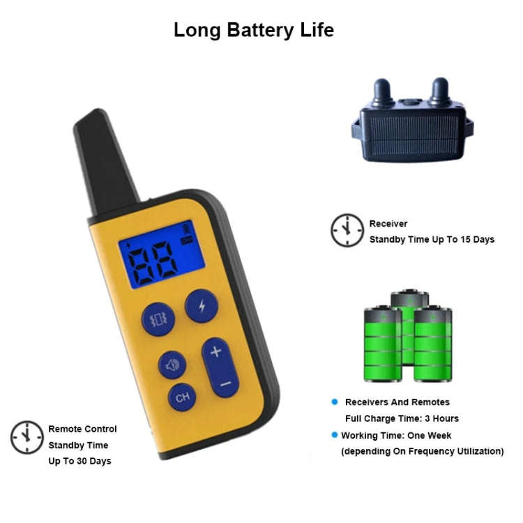 800m Remote Control Dog Trainer Stop Barker Vibration Pet Collar(Black)