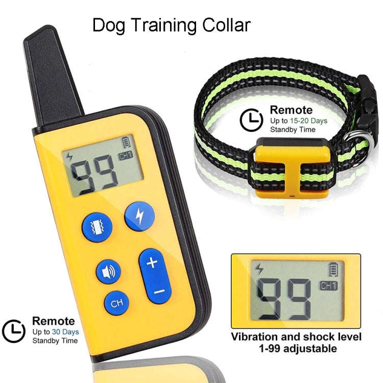 800m Remote Control Dog Trainer Stop Barker Vibration Pet Collar(Khaki)