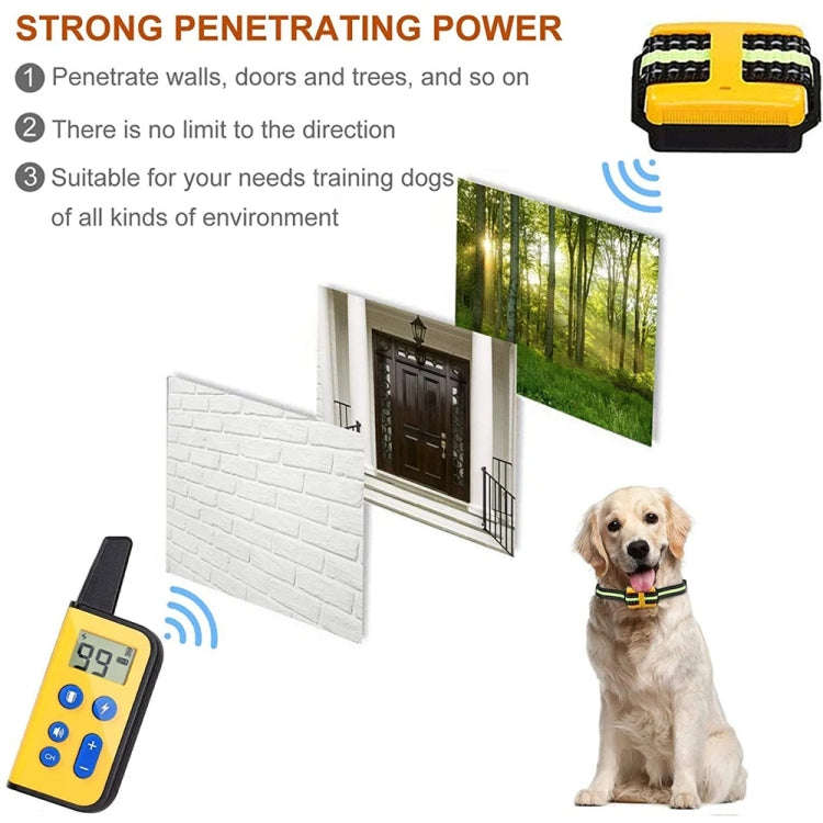 800m Remote Control Dog Trainer Stop Barker Vibration Pet Collar(Khaki)