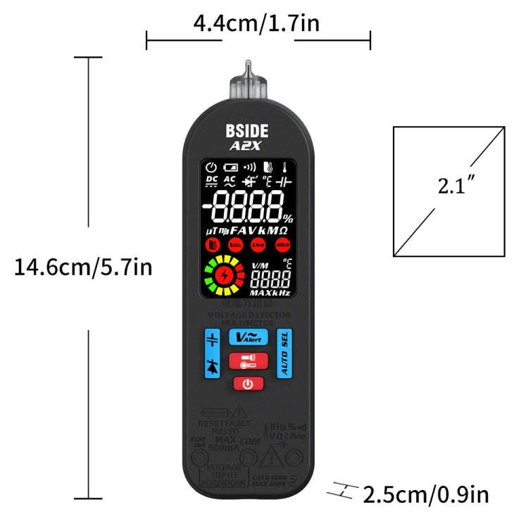 BSIDE A2X Charging Model Mini Digital Pen Auto Ranging Multimeter