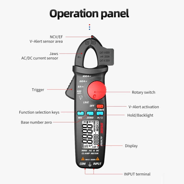 BSIDE ACM92 Digital Clamp Multimeter Current And Voltage Tester