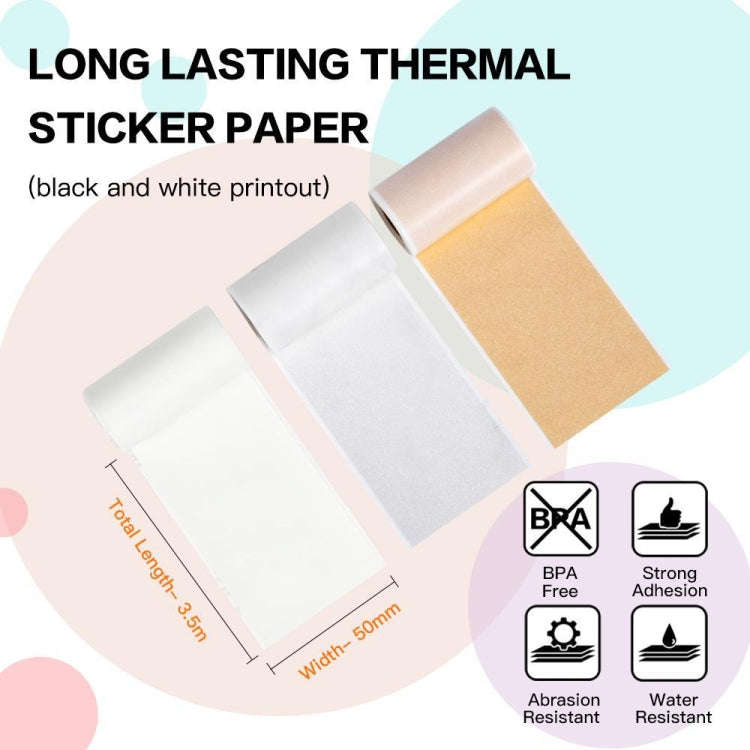 For Phomemo M02 / M02S / M02Pro 3rolls /Pack Transparent / Translucent / Gold Powder Black Letter...