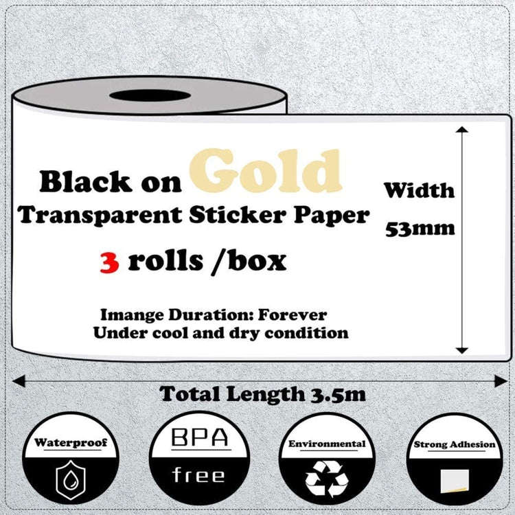 For Phomemo M02 / M02S / M02Pro 3rolls /Pack 50mm Thermal Label Printing Paper For Sticker Printe...