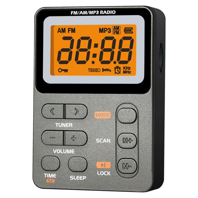 SH-01M Mini Portable Multifunctional Digital Display Two-Channel Radio, Size: JPN Version(Silver ...