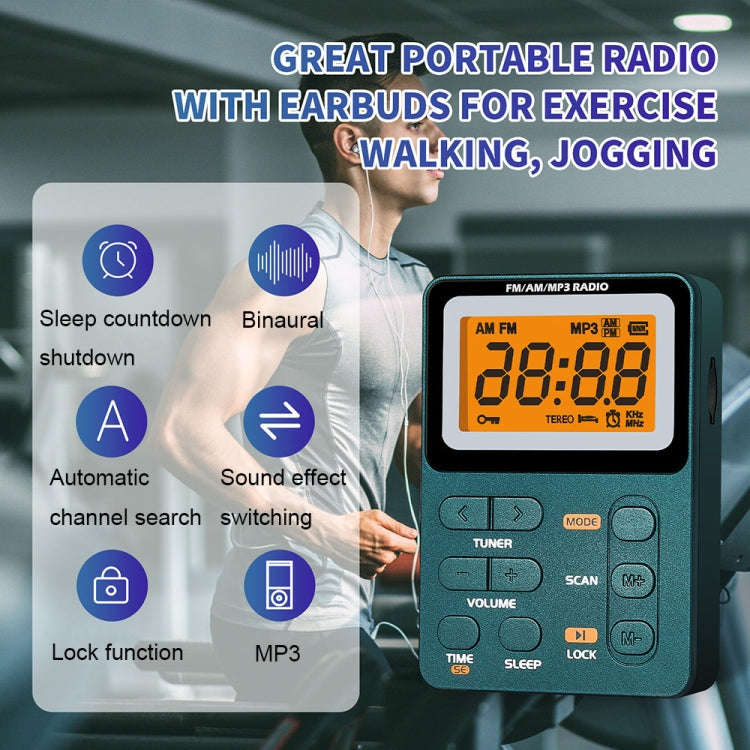 SH-01M Mini Portable Multifunctional Digital Display Two-Channel Radio, Size: JPN Version(Silver ...