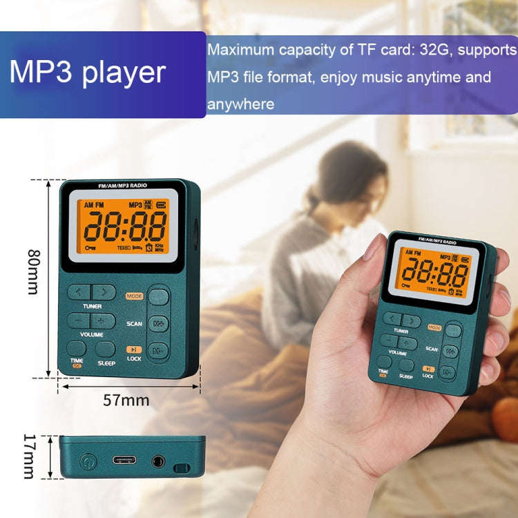 SH-01M Mini Portable Multifunctional Digital Display Two-Channel Radio, Size: JPN Version(Silver ...