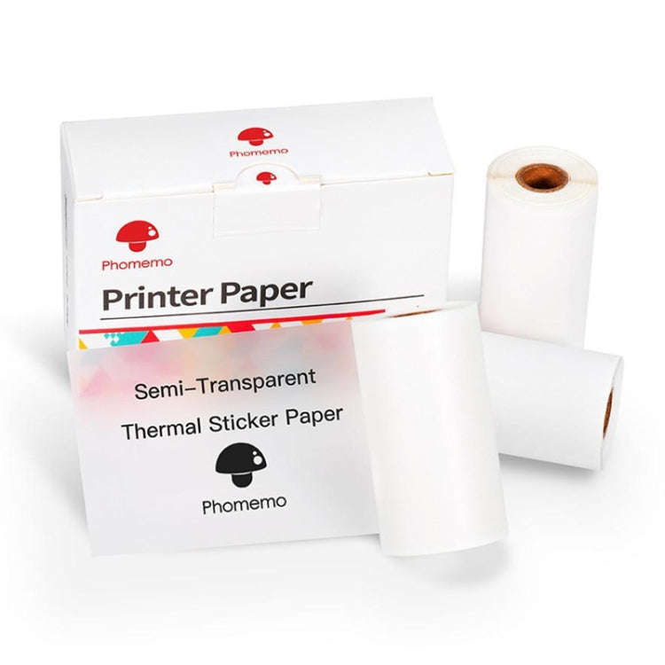 Phomemo 3rolls /Pack 50mm Translucent Bottom Black Words Self-Adhesive Printer Sensitive Label Pr...