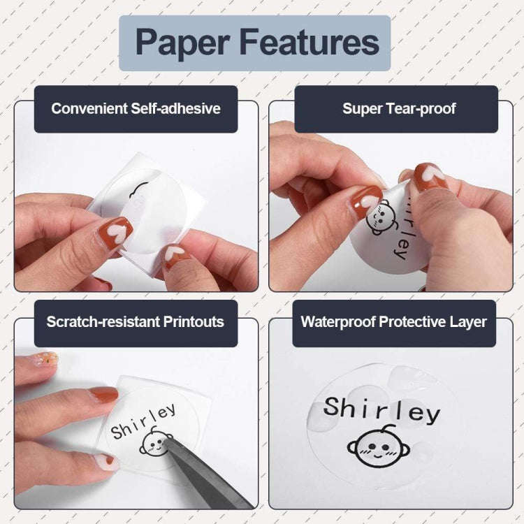 For Phomemo M110 / M200 180pcs /Roll 40x40mm Round Self-Adhesive Thermal Labels