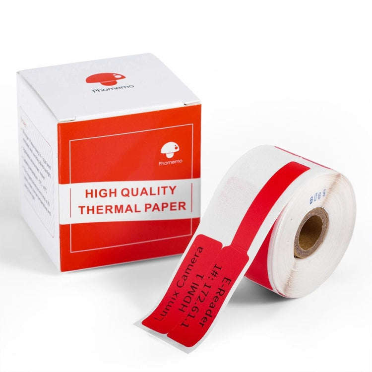 For Phomemo M110 / M200 100pcs /Roll 25x38mm Cable Self-Adhesive Thermal Labels(Red)