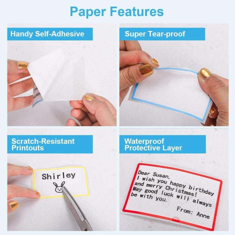 For Phomemo M110 / M200 100pcs /Roll 50x80mm Rainbow Frame White Self-Sticking Tag