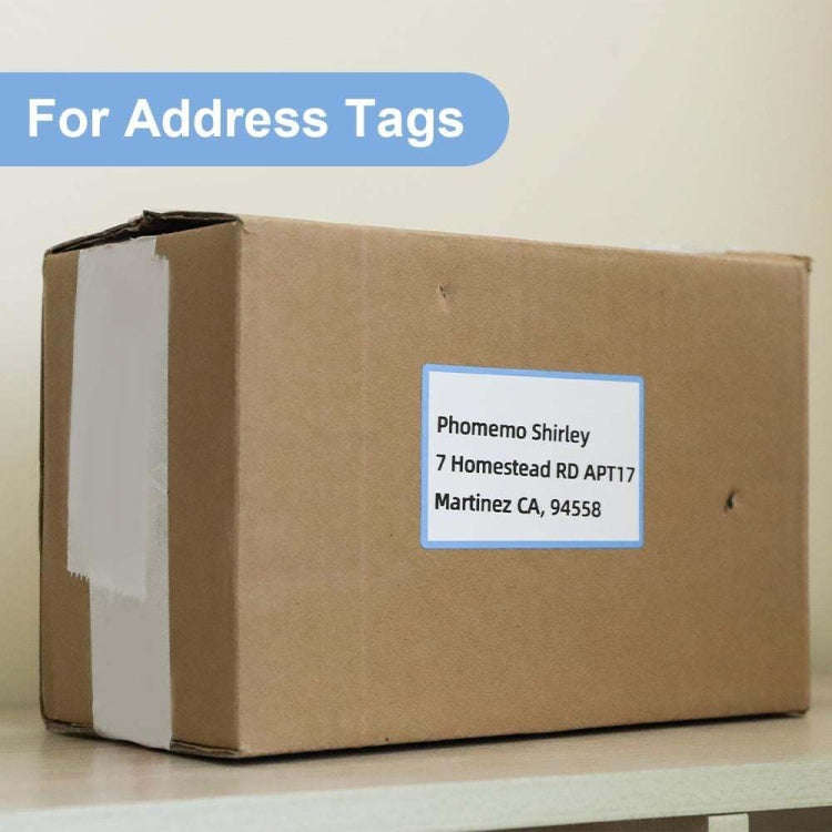 For Phomemo M110 / M200 100pcs /Roll 50x80mm Rainbow Frame White Self-Sticking Tag