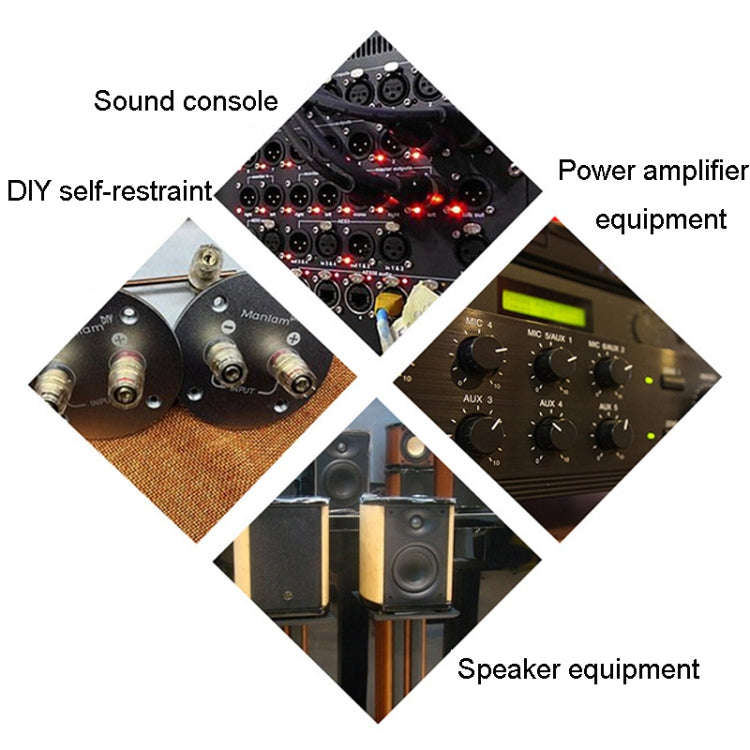 Small Copper Transparent Audio Column M4 Crystal Banana Holder Terminal Block(Black)