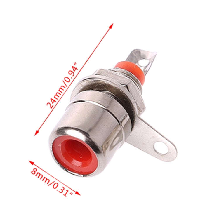 10pcs Small RCA Soldered Lotus Master AV Socket Audio Connector(Red)