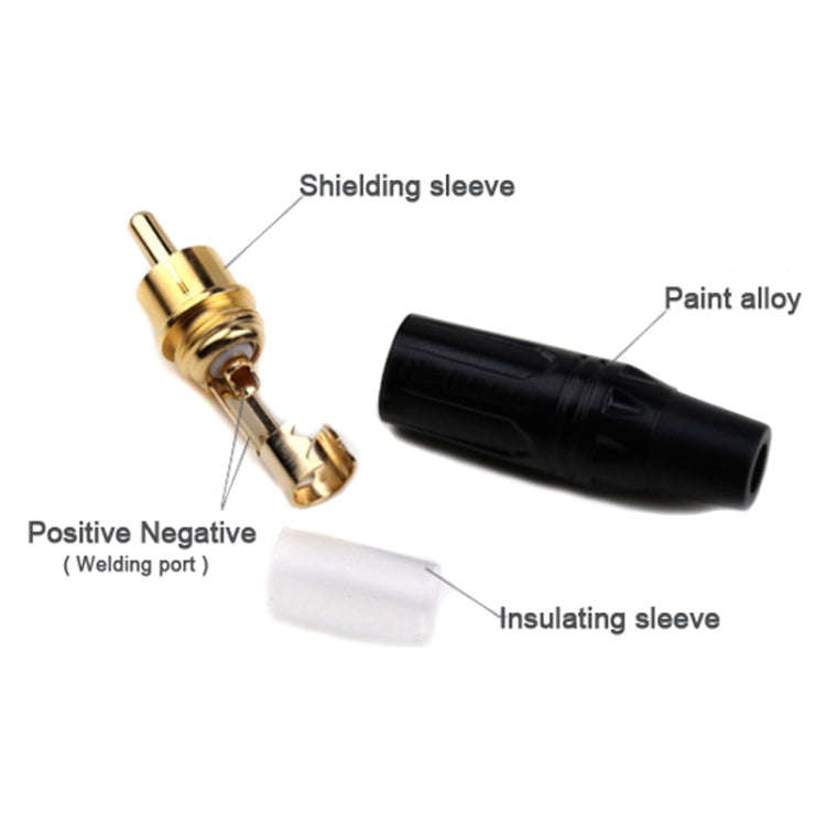 Pure Copper Soldered RCA Male Audio/Video Plug Assembled With AV Lotus Connector(Red)