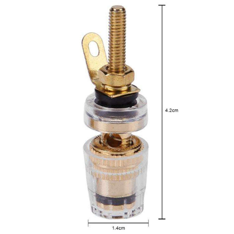 Medium Extended Transparent Terminal Block 4mm Banana Socket Audio Amplifier Junction Post(Black)