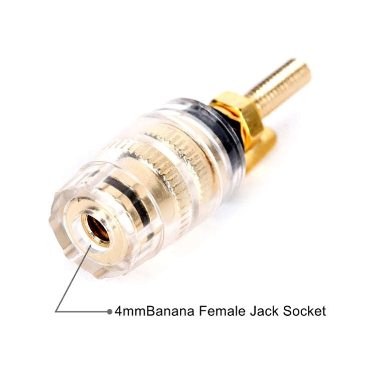 Medium Extended Transparent Terminal Block 4mm Banana Socket Audio Amplifier Junction Post(Black)