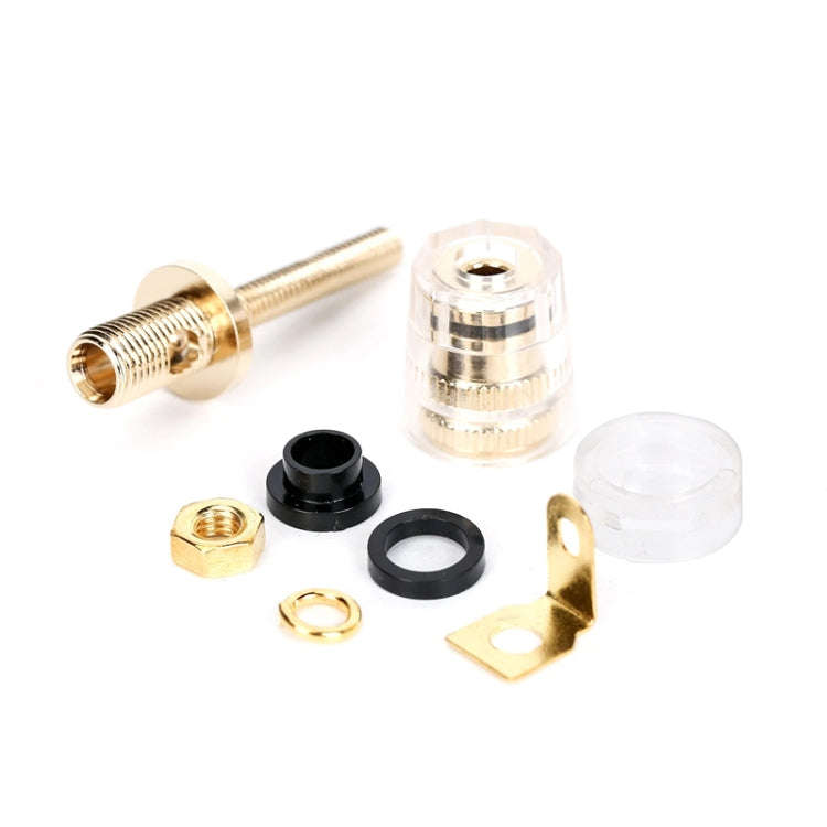 Medium Extended Transparent Terminal Block 4mm Banana Socket Audio Amplifier Junction Post(Black)