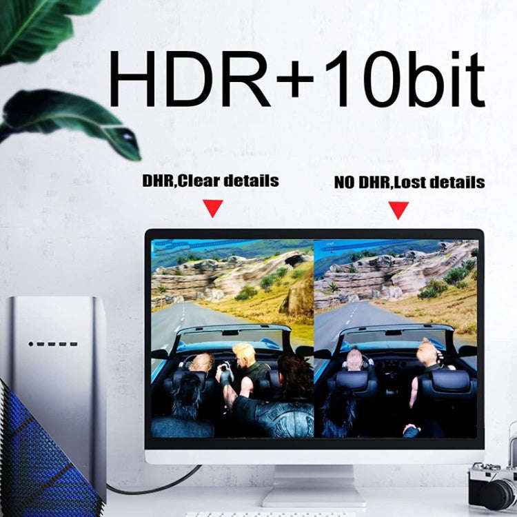 1m DP Cable 8K Computer Monitor Connection Cable 30AWG OD6.3MM With Nylon Mesh(Black Version 2.1)