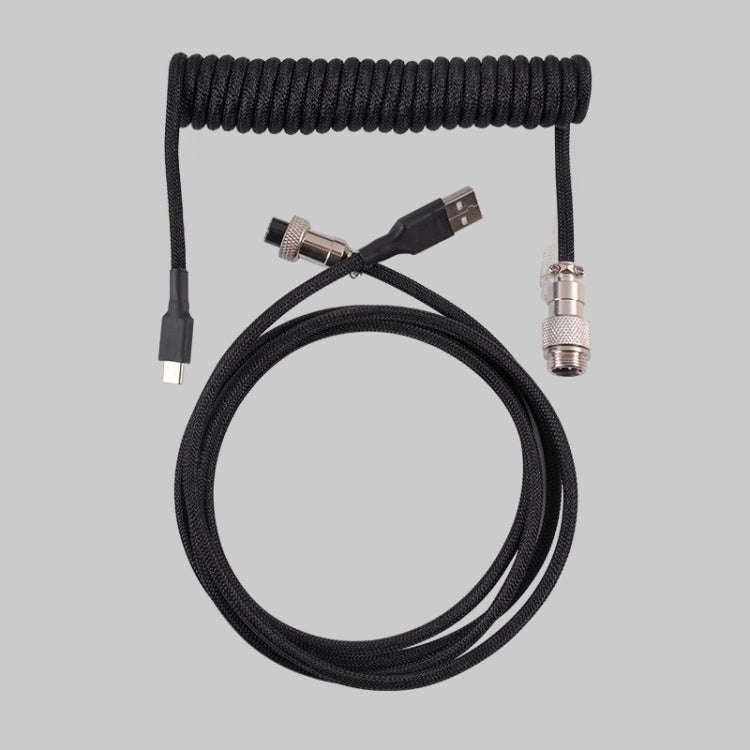 USB-C/Type-C  Mechanical Keyboard Wire Computer Aviation Connector,Cable Length: 3m(Black)