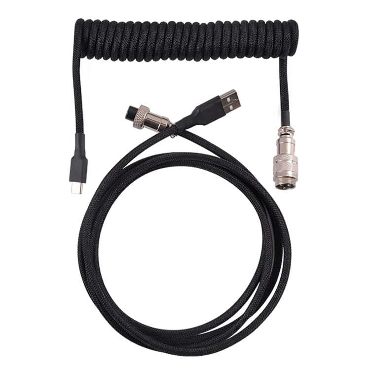 USB-C/Type-C  Mechanical Keyboard Wire Computer Aviation Connector,Cable Length: 3m(Black)