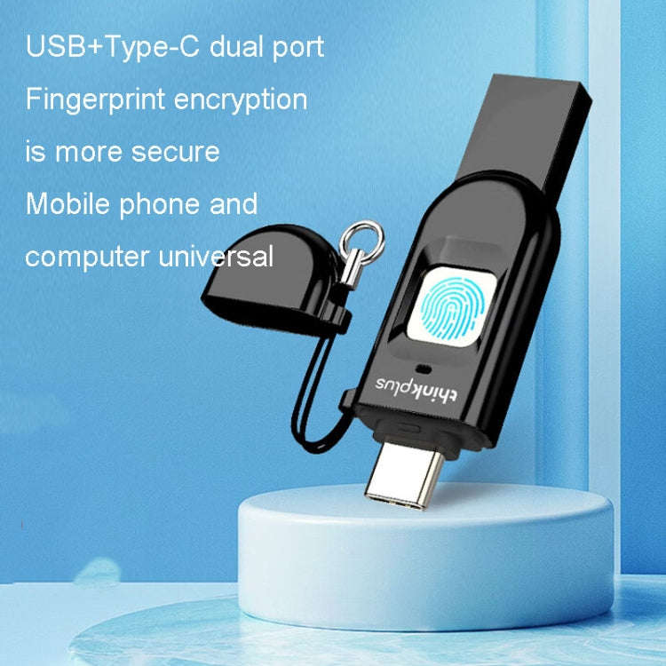 Lenovo Thinkplus TFU301 Dual Interface Type-C+USB Fingerprint Encrypted USB Flash Drive, Capacity...