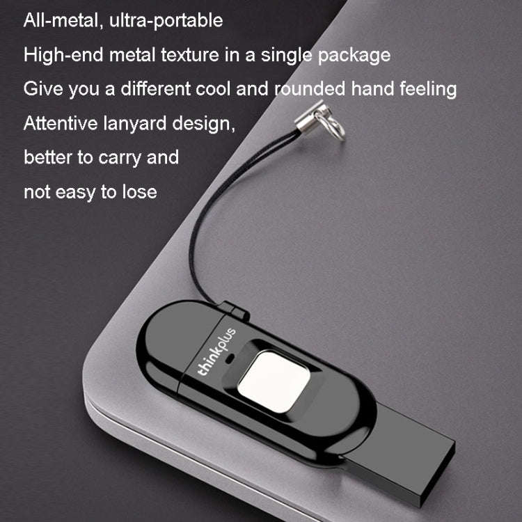 Lenovo Thinkplus TFU301 Dual Interface Type-C+USB Fingerprint Encrypted USB Flash Drive, Capacity...