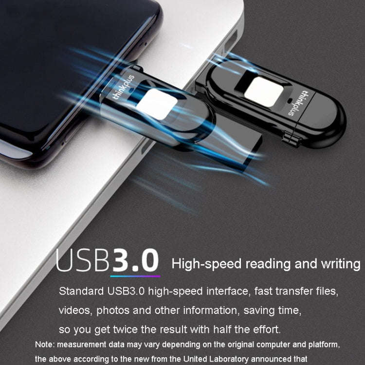 Lenovo Thinkplus TFU301 Dual Interface Type-C+USB Fingerprint Encrypted USB Flash Drive, Capacity...