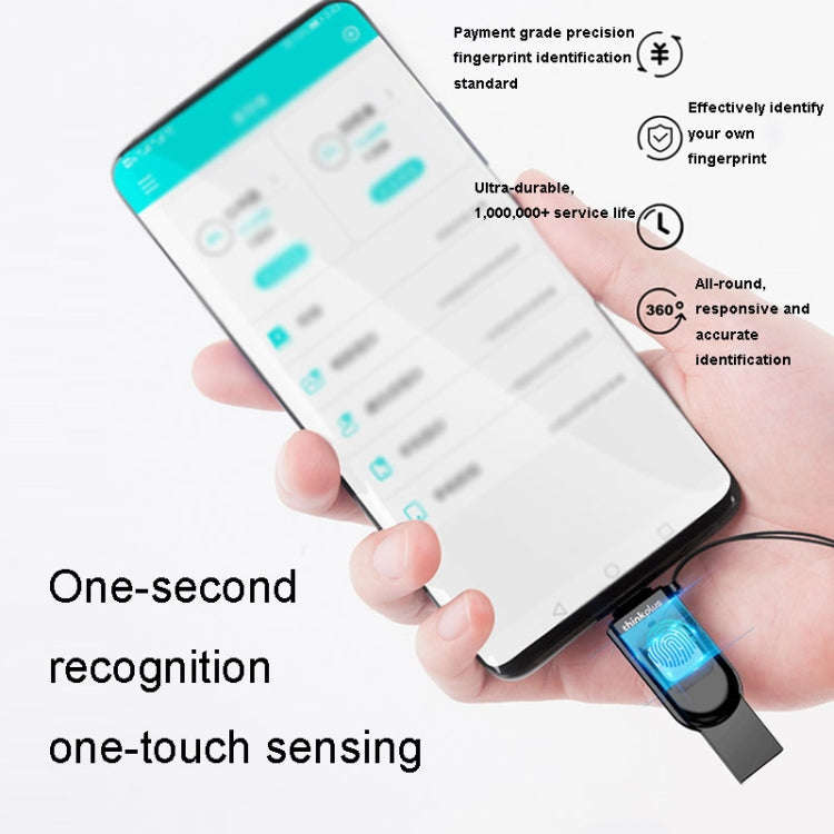 Lenovo Thinkplus TFU301 Dual Interface Type-C+USB Fingerprint Encrypted USB Flash Drive, Capacity...