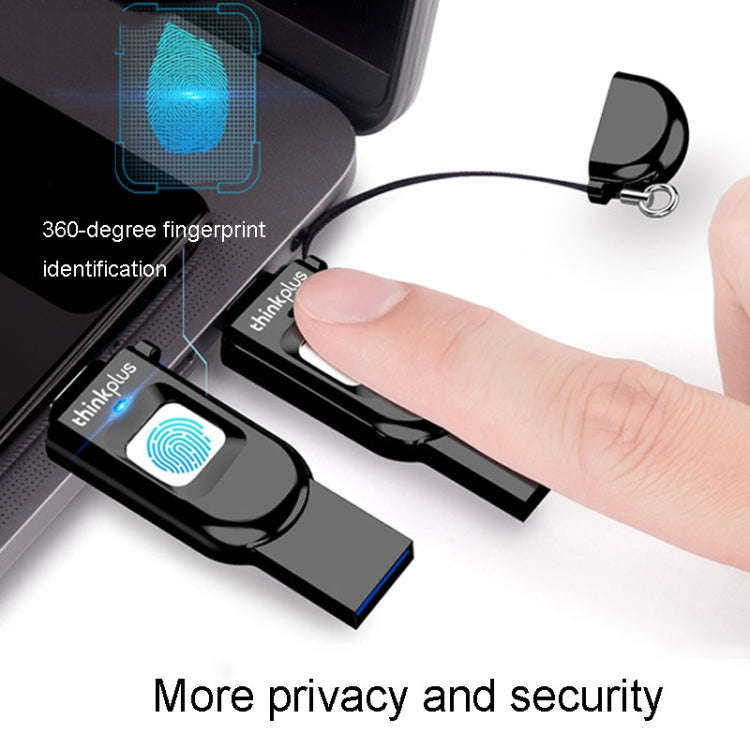 Lenovo Thinkplus TFU301 Dual Interface Type-C+USB Fingerprint Encrypted USB Flash Drive, Capacity...