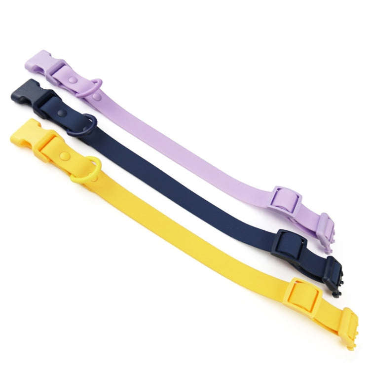 Adjustable Leash Dog Collar Waterproof Pet Traction Coil, Size: M(Navy Blue)