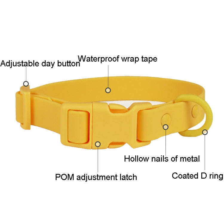 Adjustable Leash Dog Collar Waterproof Pet Traction Coil, Size: M(Navy Blue)