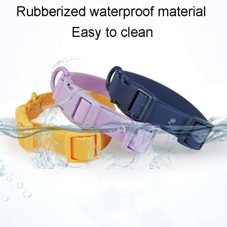 Adjustable Leash Dog Collar Waterproof Pet Traction Coil, Size: M(Navy Blue)